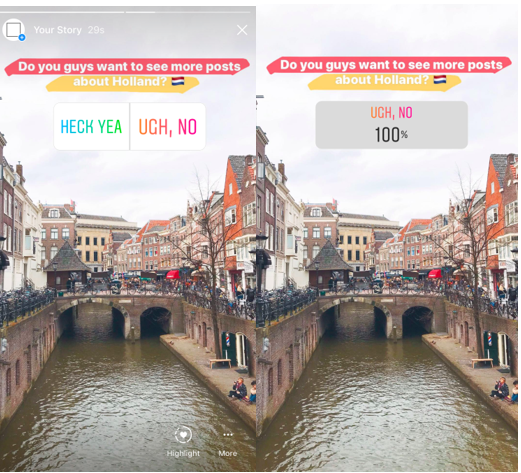 An image showing an Instagram poll.