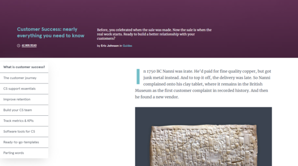 An image showing Typeform’s customer success pillar page.