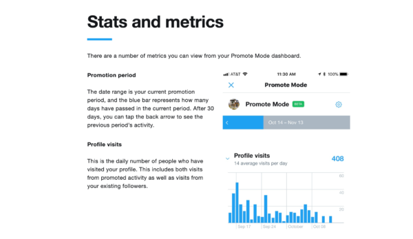 An image showing a screenshot of Twitter Promote Mode.