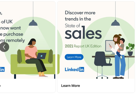 The third and final ad promotes the content offer: “Discover more trends in the State of Sales 2021 Report, UK edition.”