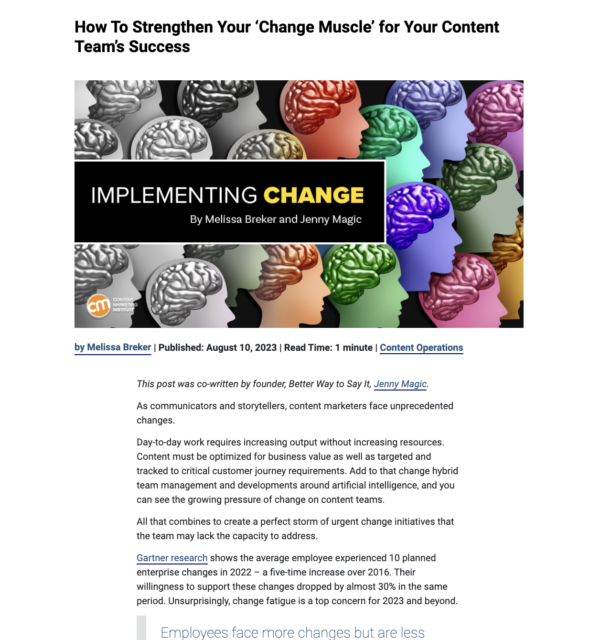 Articles on the redesigned CMI website don't share the page with any additional resources, providing a reading experience that lets you focus first, then move on when ready.