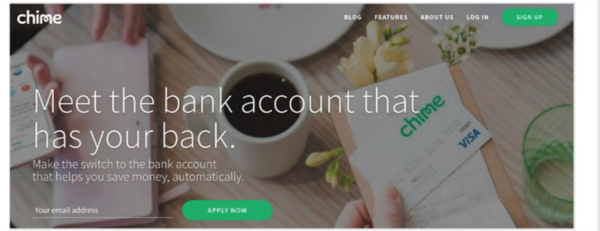 In this version, the headline reads: “Meet the bank account that has your back” followed by the same subtitle as the first version.