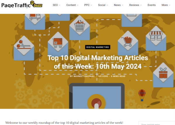 PageTraffic article entitled Top 10 Digital Marketing Articles of the Week.
